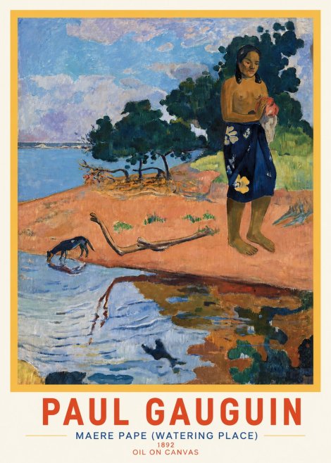 Paul Gauguin Maere Pape (Watering Place) No3 - Plakát