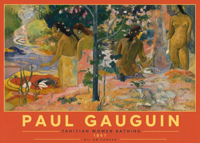 Paul Gauguin Tahitian Women Bathing No4 - Plakát