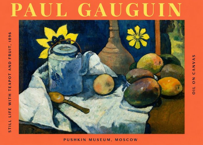 Paul Gauguin Still Life with Teapot and Fruit, 1896 No2 - Plakát