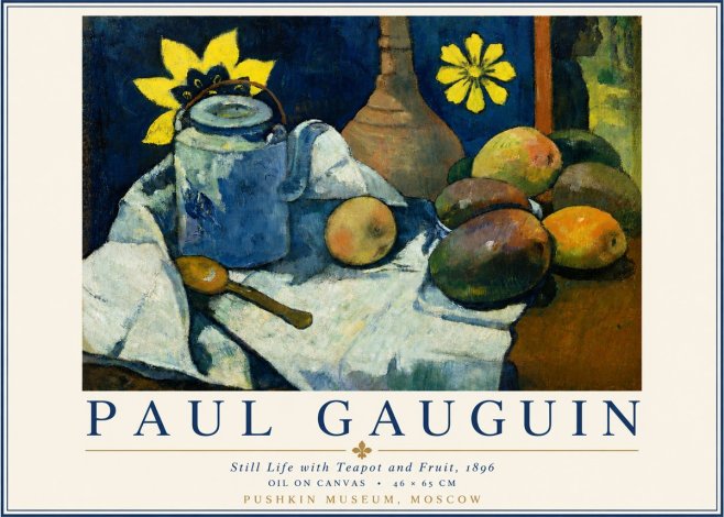 Paul Gauguin Still Life with Teapot and Fruit, 1896 No3 - Plakát