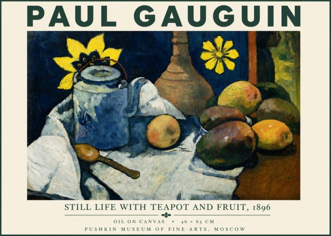 Paul Gauguin Still Life with Teapot and Fruit, 1896 No5 - Plakát