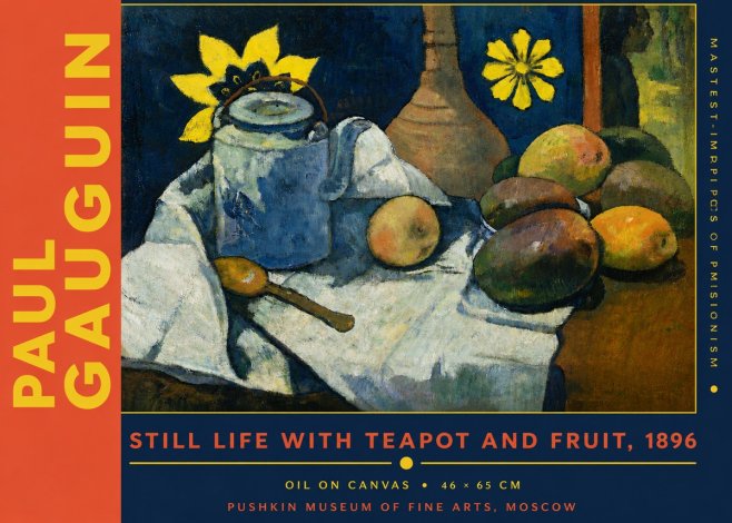 Paul Gauguin Still Life with Teapot and Fruit, 1896 No6 - Plakát