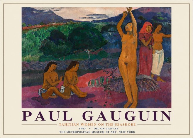 Paul Gauguin Tahitian Women on the Seashore No3 - Plakát