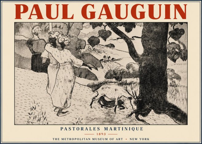 Paul Gauguin Pastorales Martinique No5 - Plakát