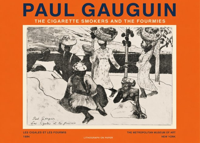 Paul Gauguin The Cigarette Smokers and the Fourmies No2 - Plakát