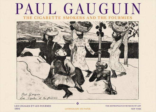 Paul Gauguin The Cigarette Smokers and the Fourmies No3 - Plakát