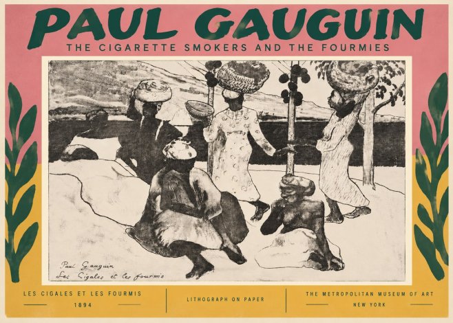 Paul Gauguin The Cigarette Smokers and the Fourmies No6 - Plakát