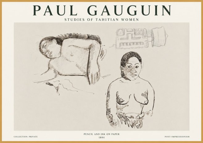 Paul Gauguin Studies of Tahitian Women No1 - Plakát