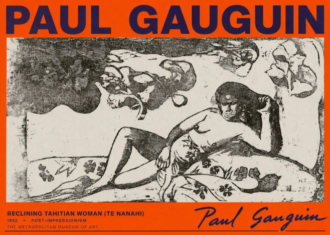 Paul Gauguin Reclining Tahitian Woman (Te Nanahi) No2 - Plakát