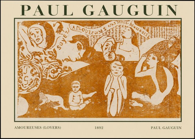 Paul Gauguin Amoureuses (Lovers) No1 - Plakát