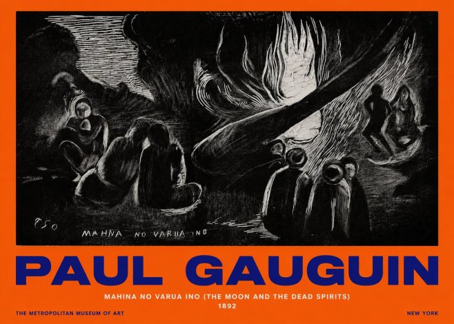 Paul Gauguin Mahina No Varua Ino (the Moon and the Dead Spirits) No2 - Plakát