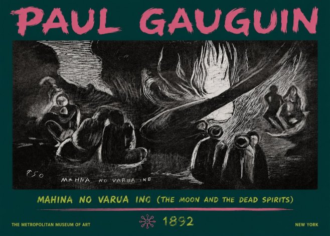 Paul Gauguin Mahina No Varua Ino (the Moon and the Dead Spirits) No3 - Plakát