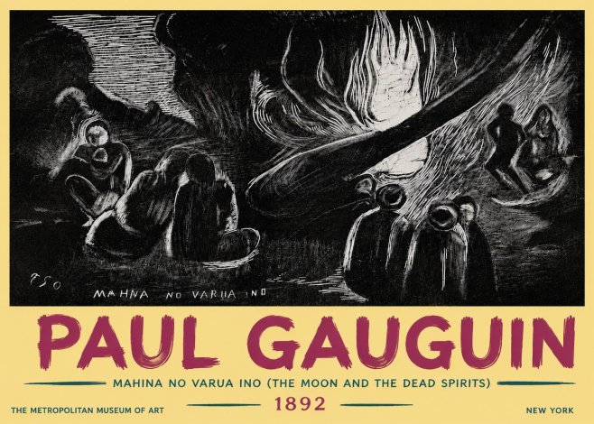 Paul Gauguin Mahina No Varua Ino (the Moon and the Dead Spirits) No6 - Plakát