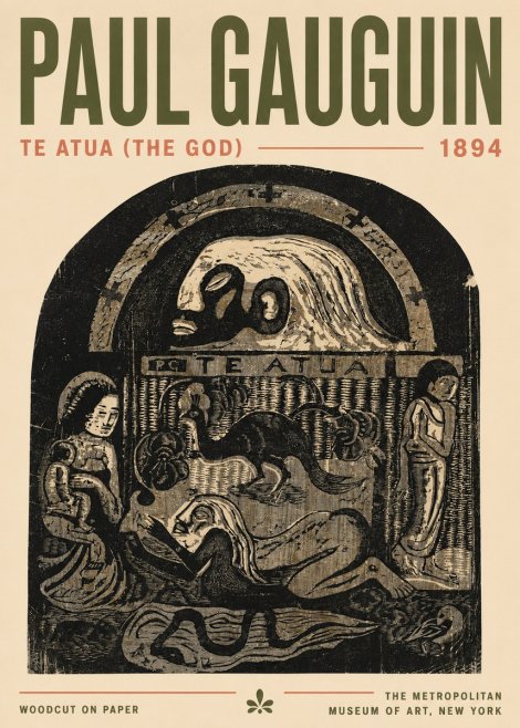 Paul Gauguin Te Atua (the God) No4 - Plakát