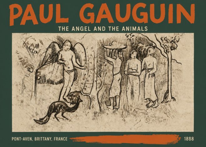Paul Gauguin The Angel and the Animals No2 - Plakát