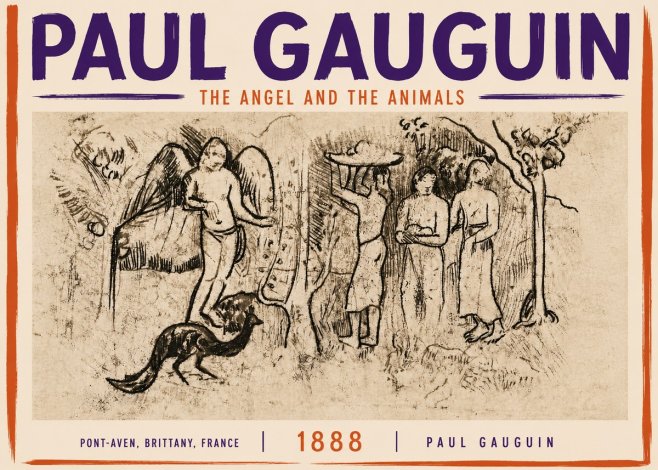 Paul Gauguin The Angel and the Animals No5 - Plakát
