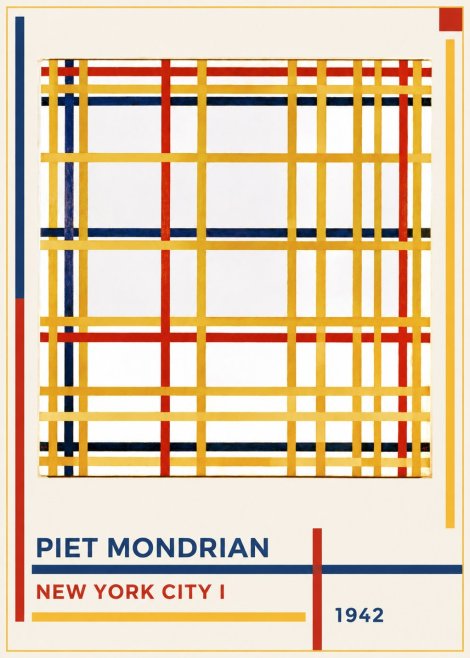 Piet Mondrian New York City I No1 - Plakát
