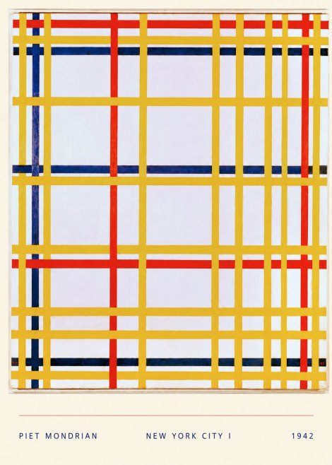 Piet Mondrian New York City I No5 - Plakát
