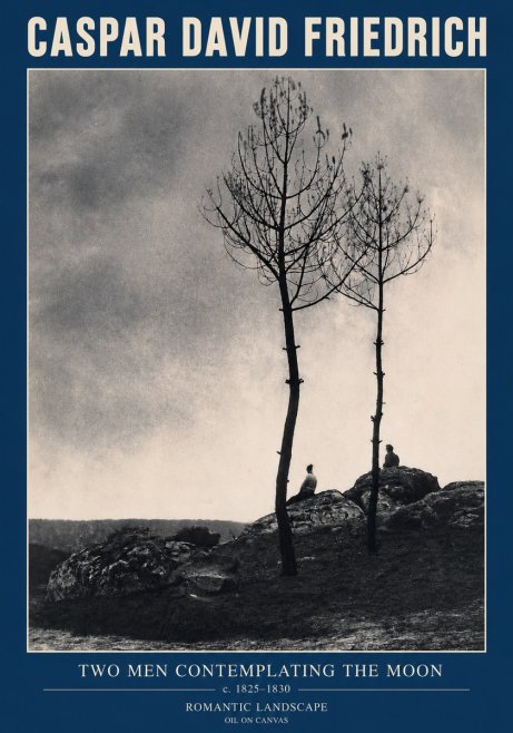 Caspar David Friedrich Two Men Contemplating the Moon III No3 - Plakát
