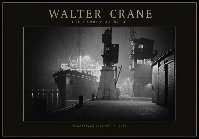 Walter Crane The Harbor at Night No1 - Plakát