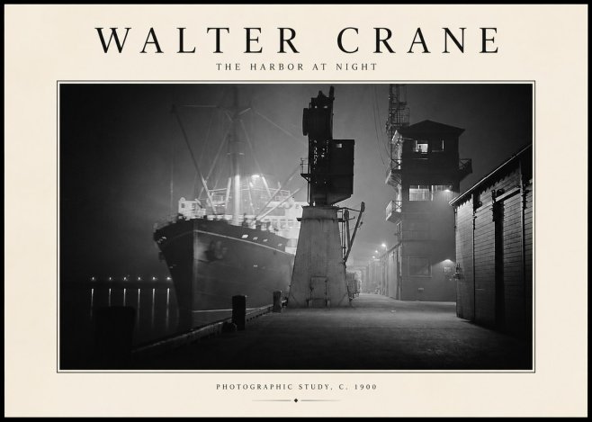 Walter Crane The Harbor at Night No2 - Plakát
