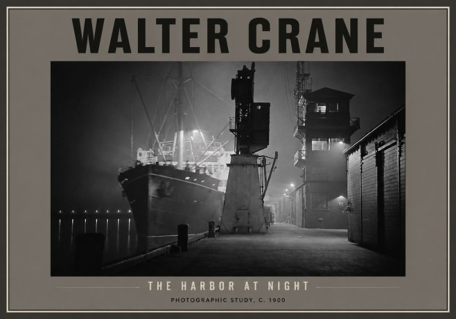 Walter Crane The Harbor at Night No4 - Plakát
