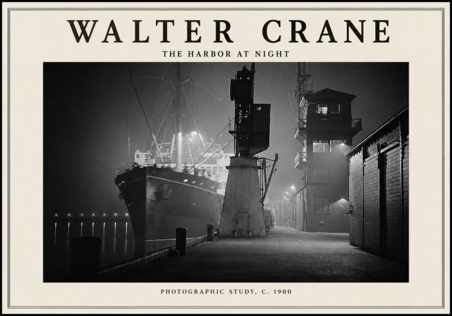 Walter Crane The Harbor at Night No5 - Plakát