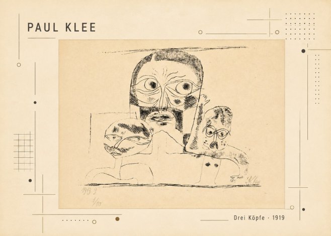 Paul Klee Drei Köpfe No2 - Plakát