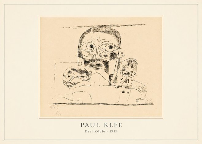 Paul Klee Drei Köpfe No3 - Plakát