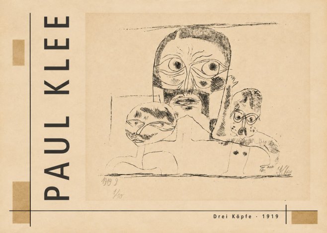 Paul Klee Drei Köpfe No4 - Plakát