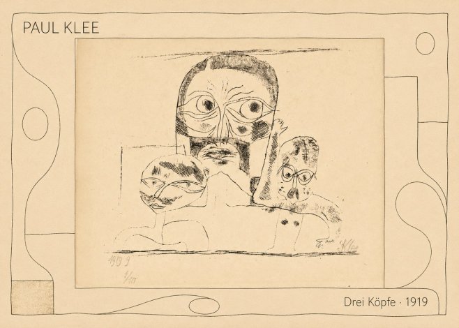 Paul Klee Drei Köpfe No5 - Plakát