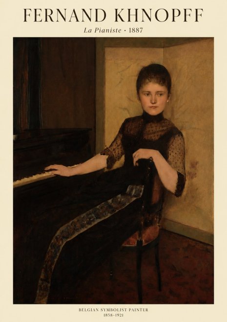 Fernand Khnopff The Piano, 1889 No2 - Plakát
