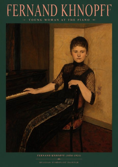 Fernand Khnopff The Piano, 1889 No6 - Plakát