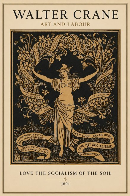 Walter Crane Art and Labour No3 - Plakát