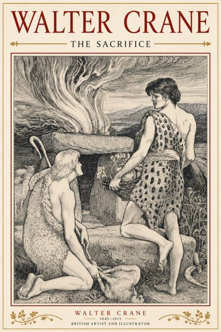 Walter Crane The Sacrifice No3 - Plakát