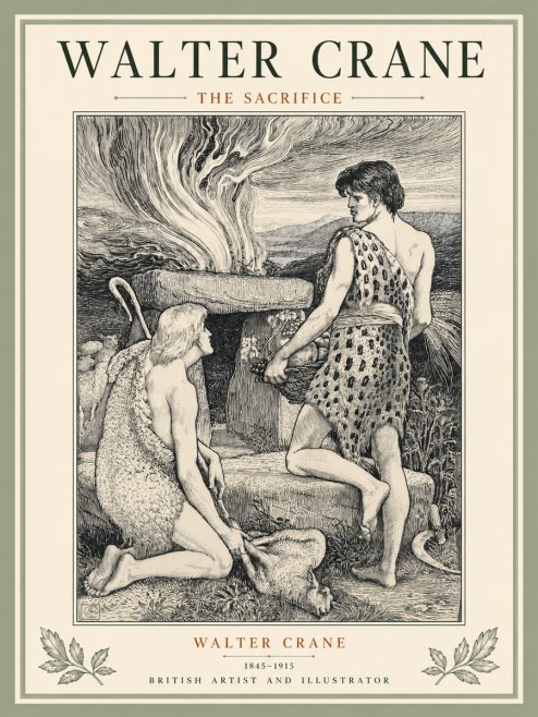 Walter Crane The Sacrifice No5 - Plakát