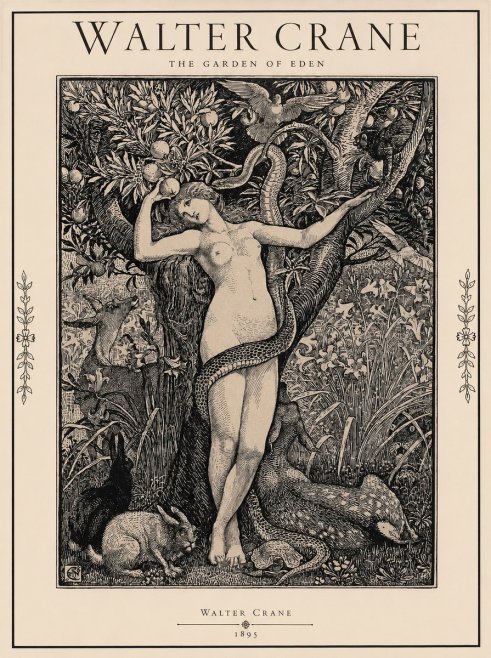 Walter Crane The Garden of Eden No1 - Plakát