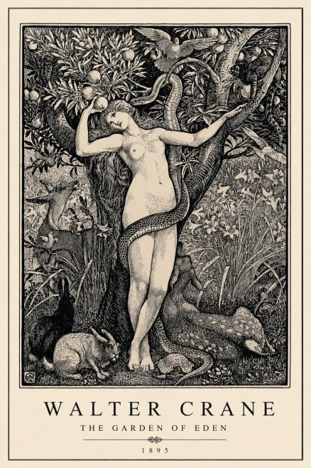 Walter Crane The Garden of Eden No3 - Plakát
