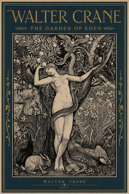 Walter Crane The Garden of Eden No4 - Plakát