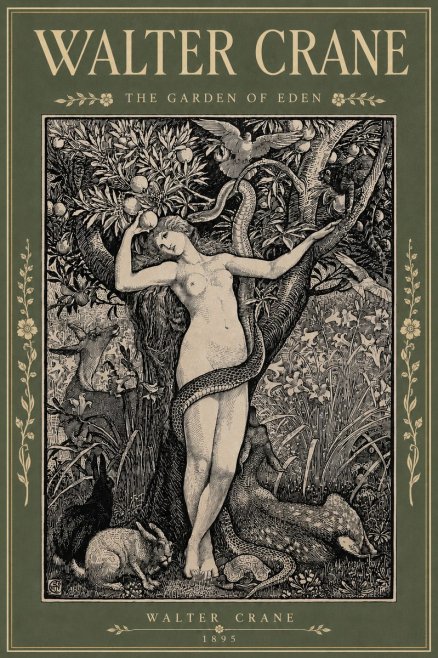 Walter Crane The Garden of Eden No5 - Plakát