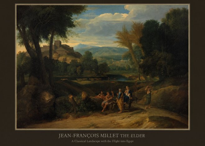 Jean-François Millet A Classical Landscape with the Flight into Egypt No5 - Plakát