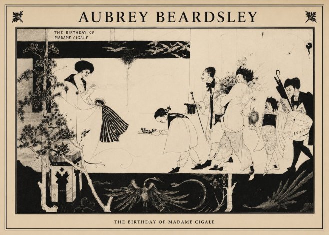 Aubrey Beardsley The Birthday of Madame Cigale No1 - Plakát