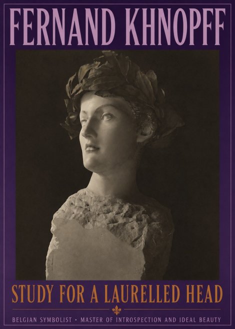 Fernand Khnopff Study for a Laurelled Head No2 - Plakát