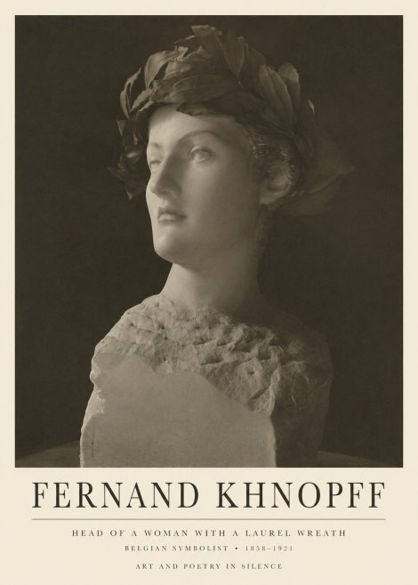 Fernand Khnopff Study for a Laurelled Head No6 - Plakát