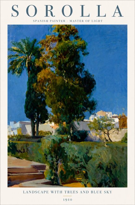 Sorolla Landscape with Trees and Blue Sky No3 - Plakát