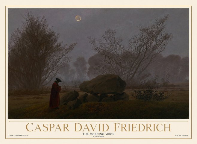 Caspar David Friedrich The Morning Moon No1 - Plakát