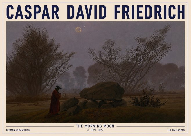 Caspar David Friedrich The Morning Moon No5 - Plakát