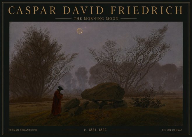 Caspar David Friedrich The Morning Moon No6 - Plakát