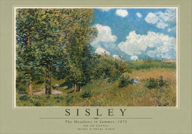 Sisley The Meadows in Summer, 1875 No5 - Plakát