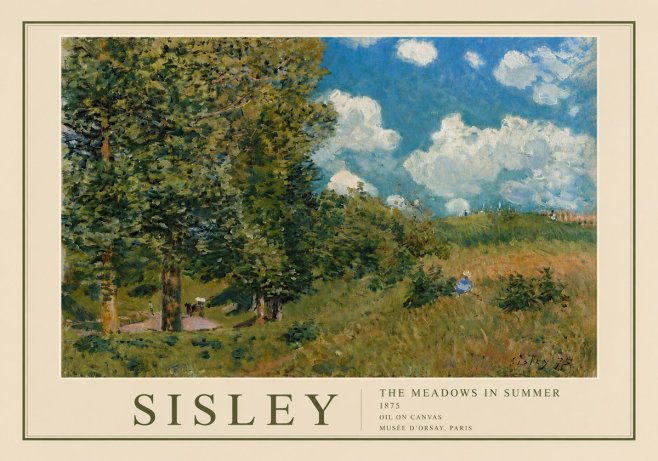 Sisley The Meadows in Summer, 1875 No6 - Plakát